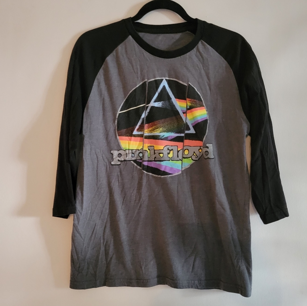 Pink Floyd Black and Grey 3/4 sleeve t-shirt size medium